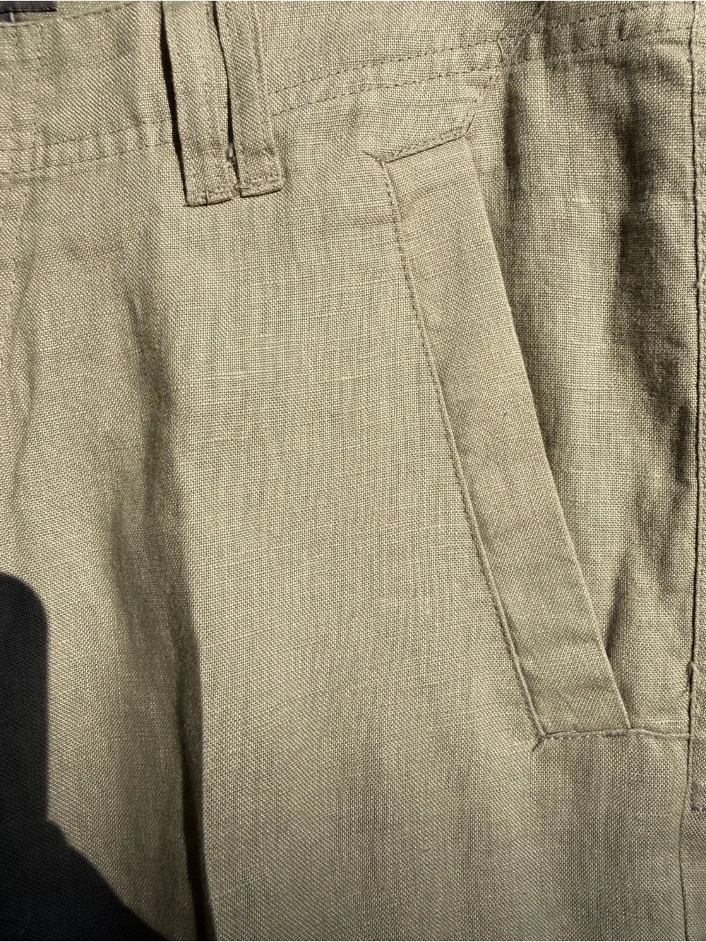 H&M Khaki Beige Linen Suit Pants Beach Wedding 33R